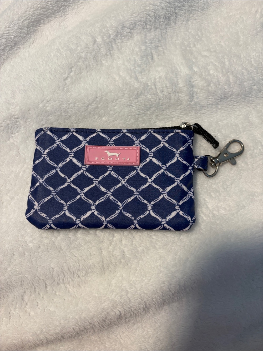 Scout Navy Patterned Coin Pouch with Pink Logo Patch